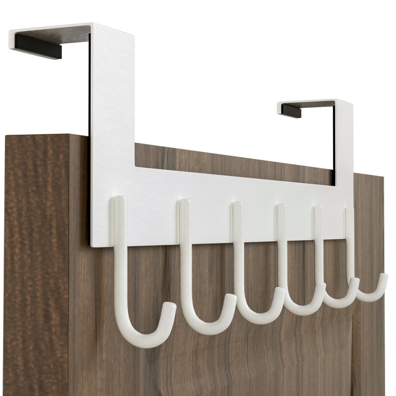 WEBI Over The Door Hook for Hanging Door Hanger,Over Door Towel Rack,Door Coat Rack for Towels,Clothes,Behind Back of Bathroom,White - Image 1